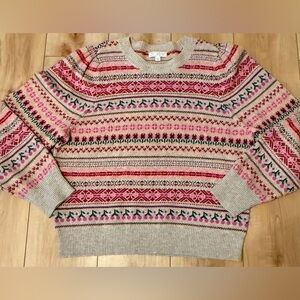 🌟J.Crew Puff Sleeve Fair Isle Sweater
Size L 💕